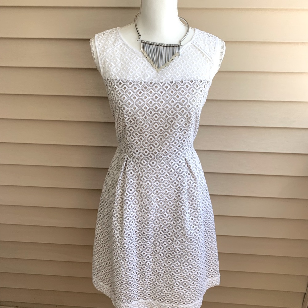 Calvin Klein Eyelet Fit & Flare Dress